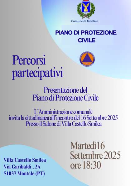 Presentazione Piano Protezione Civile - Percorsi partecipativi Presentazione Piano Protezione Civile - Percorsi partecipativi