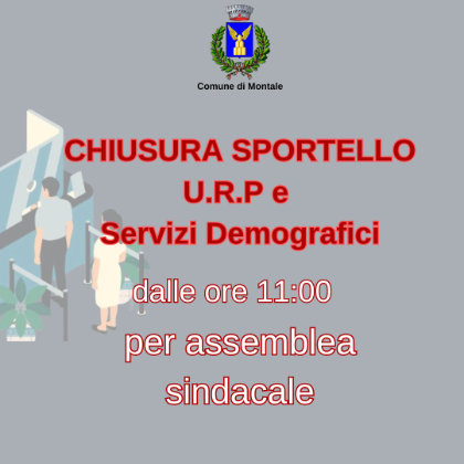 Chiusura sportello Urp e Servizi Demografici