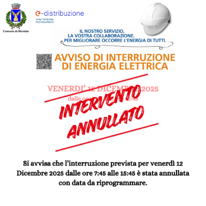 Annullato intervento Enel distribuzione del 12 dicembre 2025