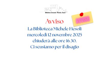 Chiusura anticipata della Biblioteca