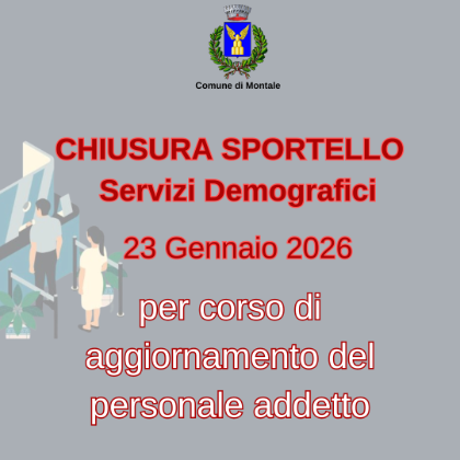 CHIUSURA UFFICIO DEMOGRAFICI IL 23 GENNAIO 2026