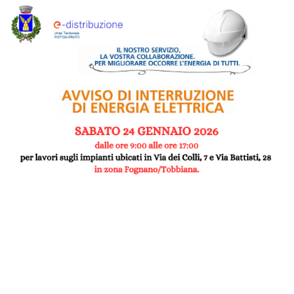Avviso di interruzione energia elettrica   