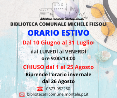 Orario estivo Biblioteca 2024