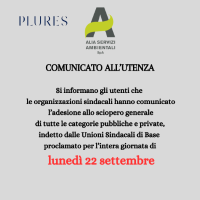 Sciopero Alia 22 settembre
