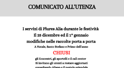 COMUNICATO ALIA.
