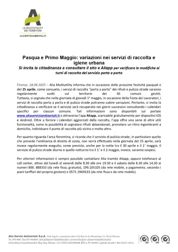 ServiziPasqua_1Maggio
