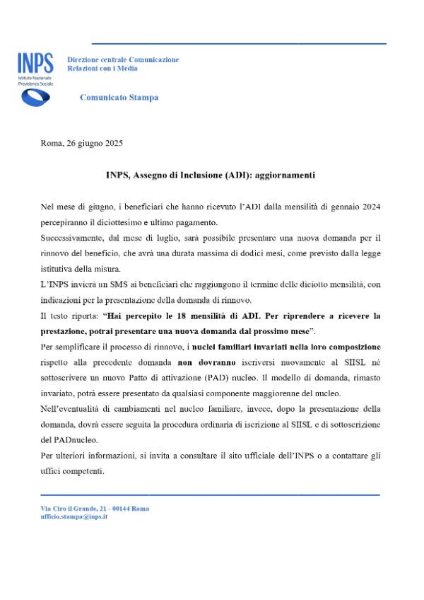 Assegno di Inclusione aggiornamenti