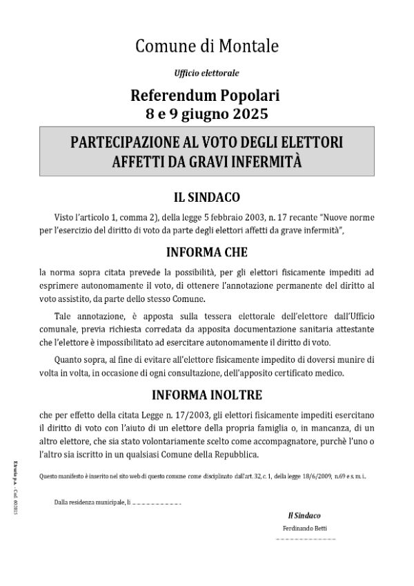 AVD - Voto elettori con gravi infermità